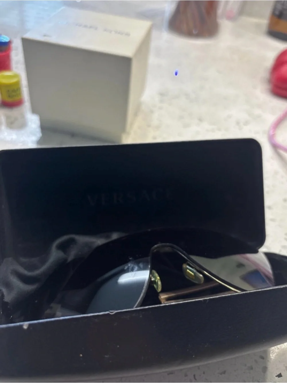 Versace Shield gradient Sunglasses with Gold Accents